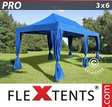 Canopy 3x6 m Blue, incl. 6 decorative curtains