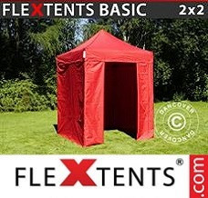 Canopy 2x2 m Red, incl. 4 sidewalls