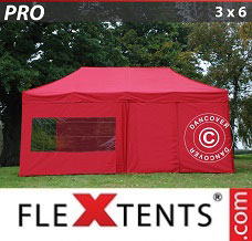 Canopy  3x6 m Red, incl. 6 sidewalls